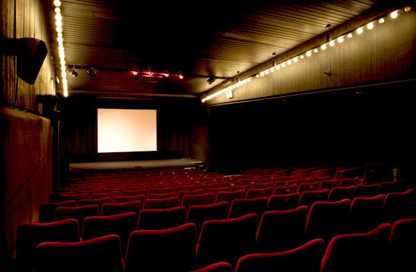 Cinema 1 at ICA: tiered seating theater for corporate events and film festivals.